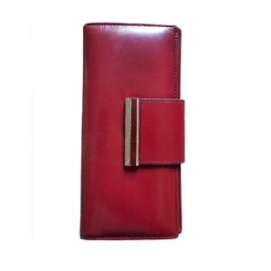 Paco Rabanne dark cherry red leather wallet
